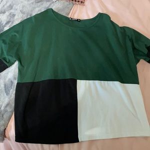 Shein color block shirt